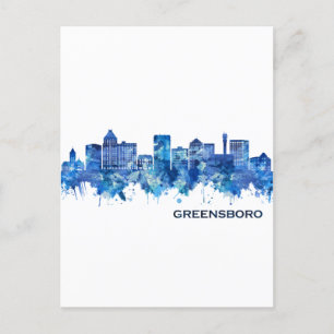 Postal Festiva Greensboro North Carolina Skyline Blue