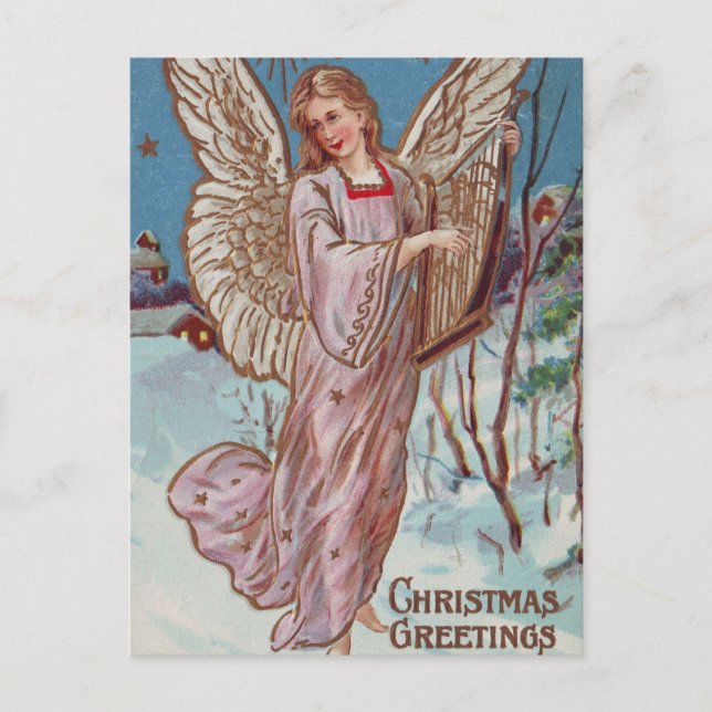 Postal Festiva Greetings Angel (Anverso)