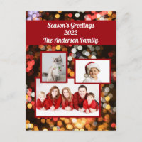 "Greetings Seasons" Foto Oro, Rojo, Parkles