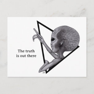 Postal Festiva Grey Alien, la verdad está ahí fuera