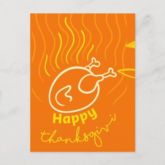 Postal Festiva Grilled Card Feliz Día de Acción de Gracias de Tur (Anverso)