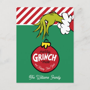 Postal Festiva Grinch   Adorno Personalizado