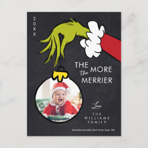 Postal Festiva Grinch Cuantos más mejor Bebé recién nacido - Foto