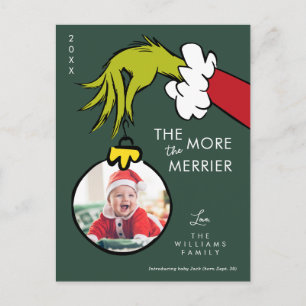 Postal Festiva Grinch Cuantos más mejor Bebé recién nacido - Foto