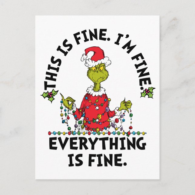 Postal Festiva Grinch | Everything is Fine (Anverso)