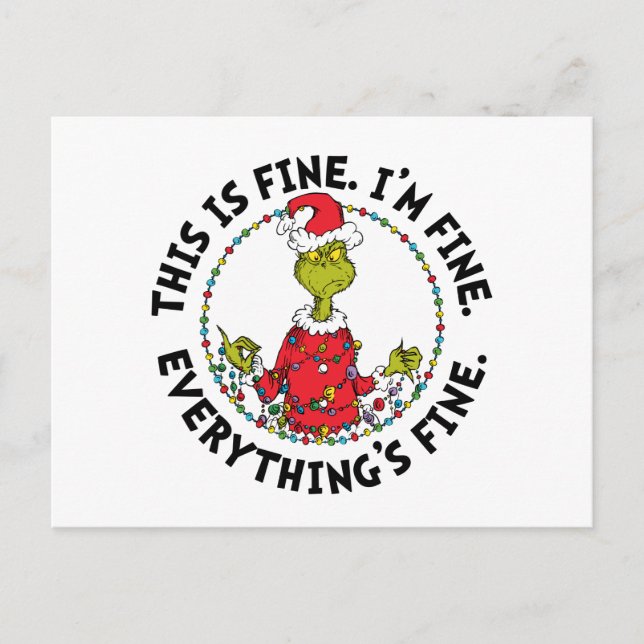 Postal Festiva Grinch | Everything's Fine (Anverso)