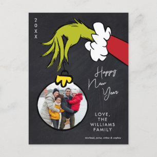 Postal Festiva Grinch Feliz Año Nuevo - Foto Navideña