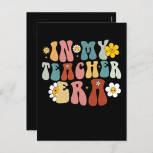 Postal Festiva Groovy en la era de mi profesor de vuelta a la esc