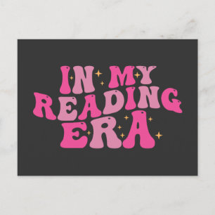 Postal Festiva Groovy retro en mi era de lectura