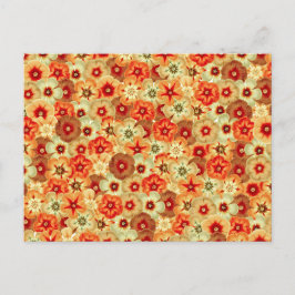 Postal Festiva Groovy Retro Naranja Hippie FlowPattern