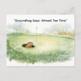 Postal Festiva Groundhog Day Golfer Winter Golf Holiday