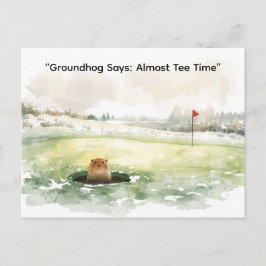 Postal Festiva Groundhog Day Golfer Winter Golf Holiday