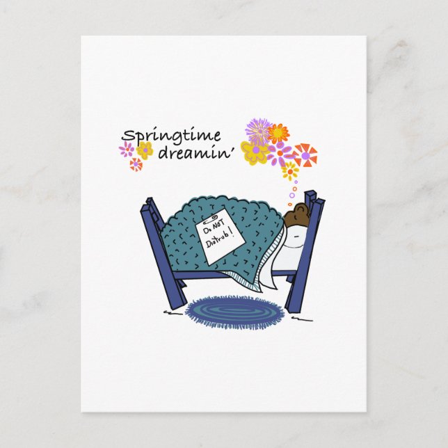 Postal Festiva Groundhog de sueño de primavera (Anverso)