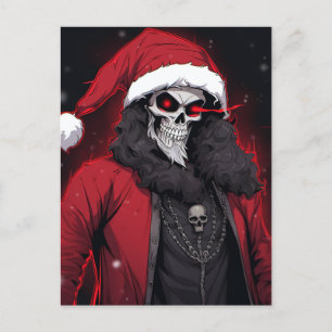 Postal Festiva Guay Creepy Personalizado de Anime Santa Skull Zom