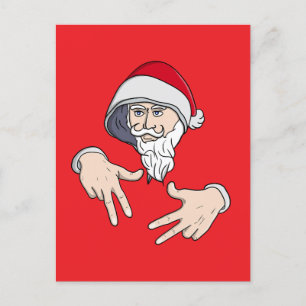Postal Festiva Guay Gangsta Hip Hop Hand Rap Santa Claus