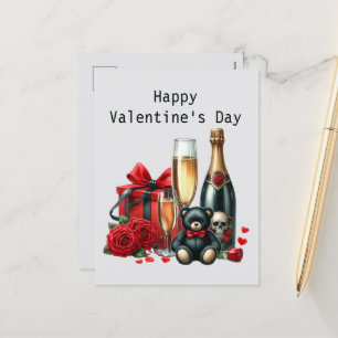 Postal Festiva Guay Gothic Feliz Día de San Valentín