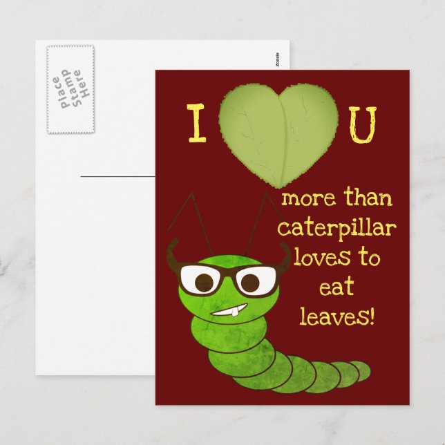 Postal Festiva Guay gracioso nerd lindo El día de San Valentín de (Anverso / Reverso)