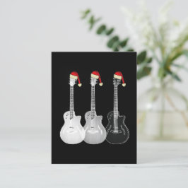 Postal Festiva Guay Guitar Santa Black y White