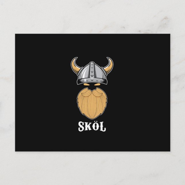 Postal Festiva Guay Viking Skol Hombres Varón Manly Cerveza (Anverso)