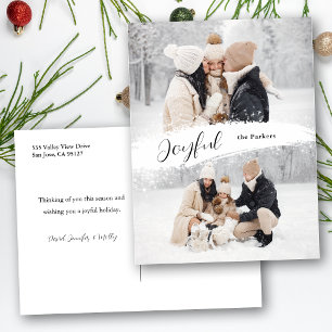 Postal Festiva Guión alegre con pincel de nieve 2-foto