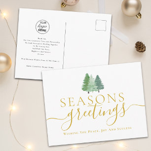 Postal Festiva Guión de Felicitaciones de Temporada Corporativas