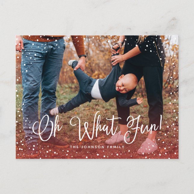 Postal Festiva Guión de nieve moderna 2 Foto (Anverso)