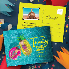 Postal Festiva Guión de pincel moderno 2025 Tipografía de Año Nue