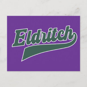 Postal Festiva Guión Eldritch League - Letras de época