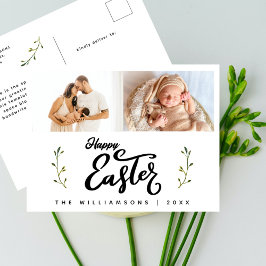 Postal Festiva Guión feliz de la Moda de Pascua, Minimalista dos 