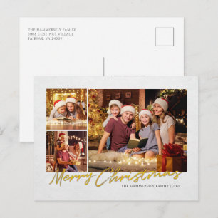 Postal Festiva Guión fotográfico de la familia de Navidades moder