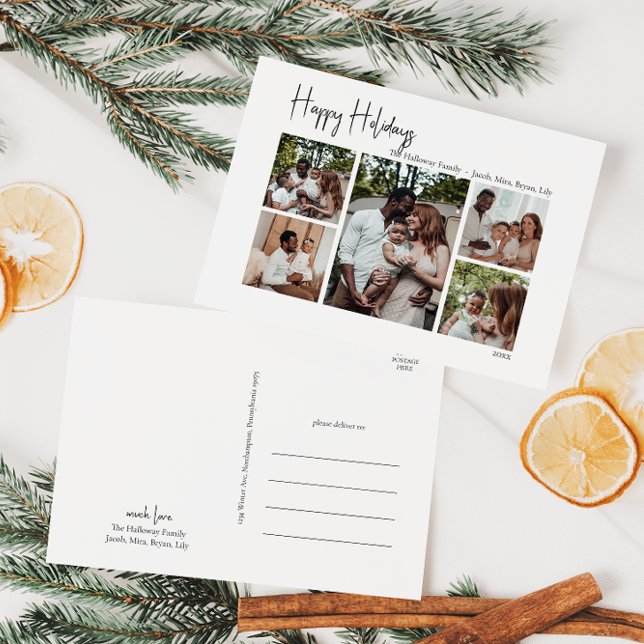 Postal Festiva Guión moderno Felices Fiestas Cinco Fotos (Subido por el creador)