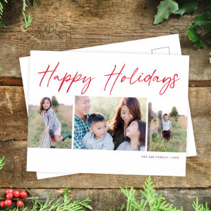 Postal Festiva Guión moderno Felices Fiestas Tres Fotografía