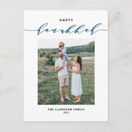 Postal Festiva Guión moderno y elegante Happy Hanukkah Photo