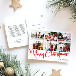 Postal Festiva Guión Rojo Feliz Año De Navidad, Reseña 6 Foto