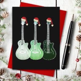 Postal Festiva Guitar Santa Green