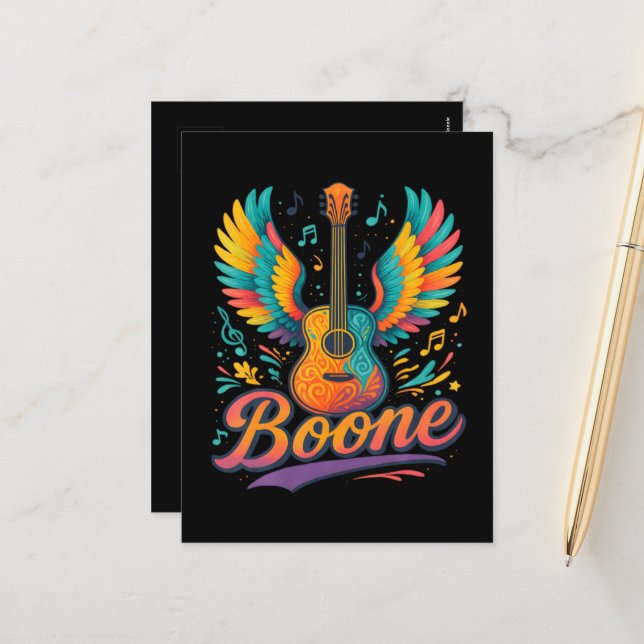 Postal Festiva Guitarra Boone (Anverso/Reverso In Situ)