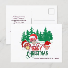 Postal Festiva HABITACIONES DE Christian MERRY CHRISTMAS