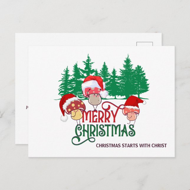 Postal Festiva HABITACIONES DE Christian MERRY CHRISTMAS (Anverso / Reverso)