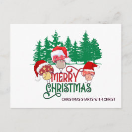 Postal Festiva HABITACIONES DE Christian MERRY CHRISTMAS