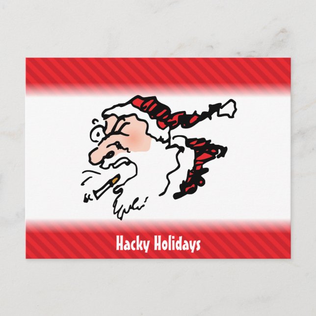 Postal Festiva Hackin Santa Funny Personalizado (Anverso)
