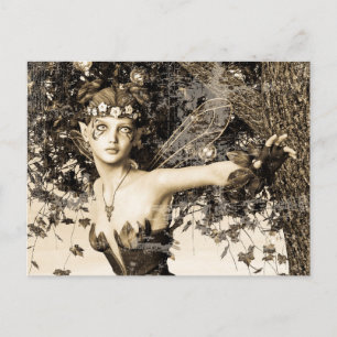 Postal Festiva Hada de primavera Bosque Antiguo Foto Arte Fantasí