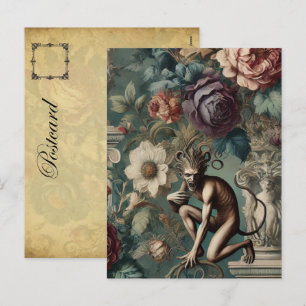 Postal Festiva Haga un reverso - Diseño floral gótico