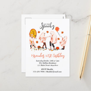 Postal Festiva Hagamos un fantasma fantasmal con un Fiesta amigo