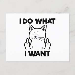 Postal Festiva Hago Lo Que Quiero Gato