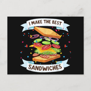 Postal Festiva Hago los mejores sándwiches para los amantes de la