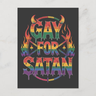 Postal Festiva Hail Gay Satan Rainbow Baphomet Devil Goe LGBTQ