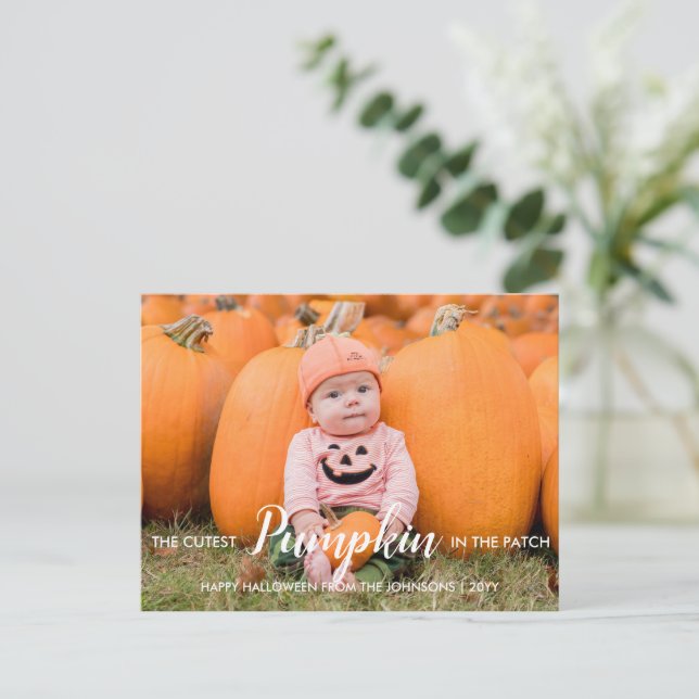 Postal Festiva Halloween Cutest Pumpkin in the Patch (Anverso de pie)