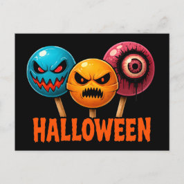 Postal Festiva Halloween de dulces siniestros