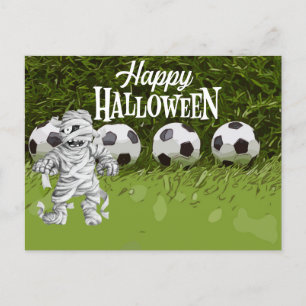 Postal Festiva Halloween de fútbol para jugador