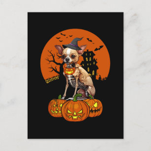Postal Festiva Halloween de perros chihuahua